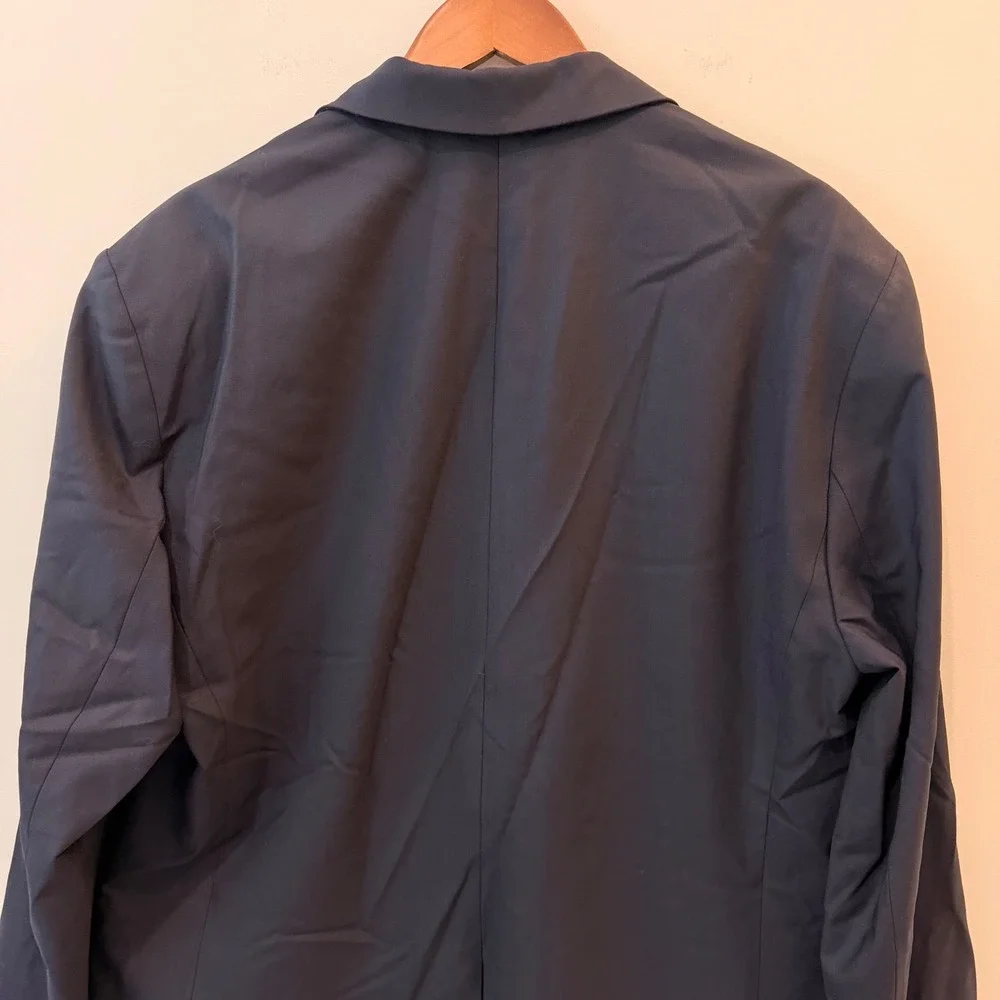 Quince Stretch Wool Blazer Premium Italian Wool Modern Exec Nello Gori Navy NWT